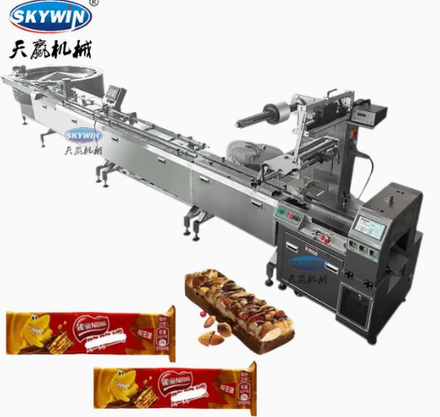 Sistema de clasificaci&oacute;n completamente autom&aacute;tico con m&aacute;quina empacadora para galletas y oblea de barra de chocolate