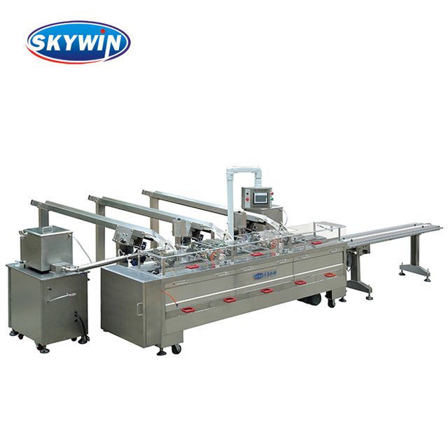 Machine de fabrication de sandwichs &agrave; biscuits Skywin 3+2 &agrave; une voie avec machine d'emballage &agrave; flux